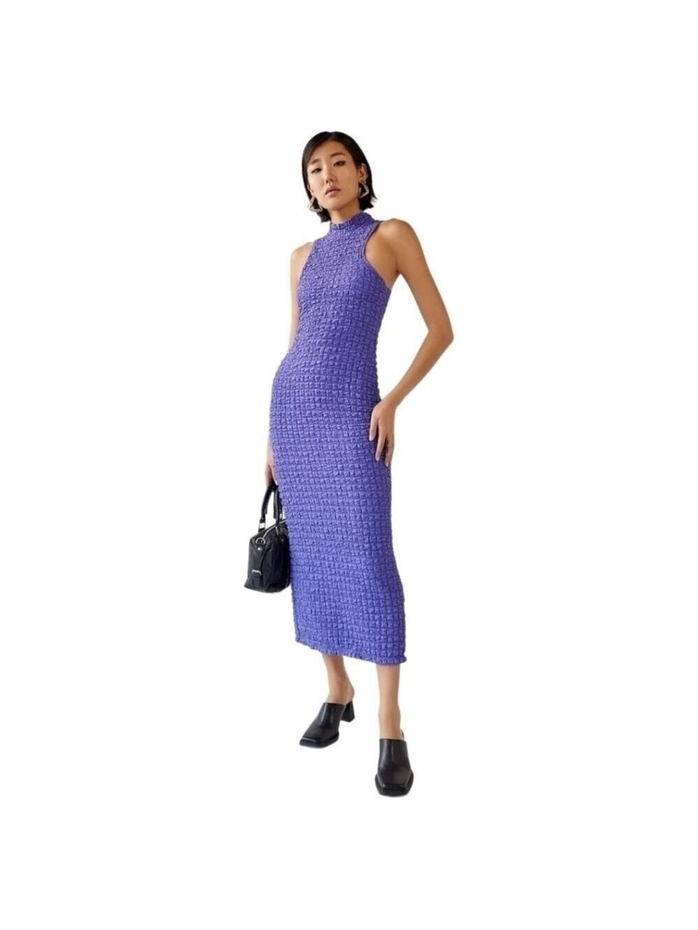 Urban Outfitters Purple Gina Bubble Knit Midi Dress